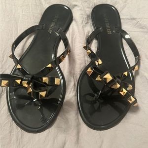 Black studded flip flops!
